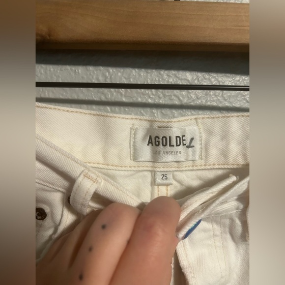 Agolde white denim cut off shorts - Picture 3 of 7